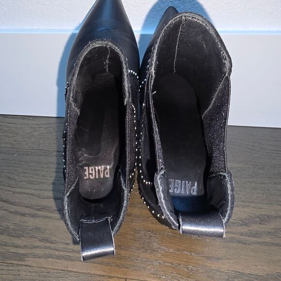 Paige Willa Studded Leather Western Chelsea Boot in Black - Picture 10 of 14